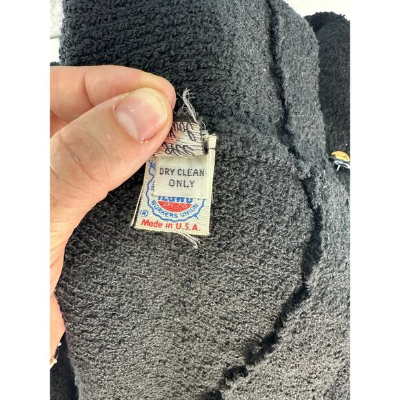 VTG Adolfo New York Women's sz Sm (see descr*) Wool Gold Buttons Cropped Blazer - Picture 12 of 13